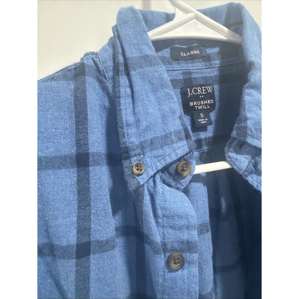 J.CREW Men's Long Sleeve Brushed Twill Blue Classic Button Down Shirt Size S - Picture 3 of 6